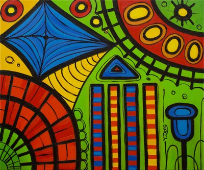 Zielony plac zabaw, 2022 (olej na płótnie) autorstwa Yue Zeng