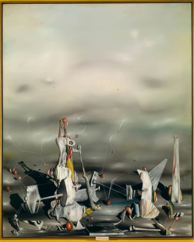 Pałac ze szklanych skał autorstwa Yves Tanguy