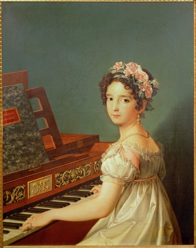 Córka artysty przy klawikordzie ... (obraz na płótnie) autorstwa Zacarias Gonzalez Velazquez