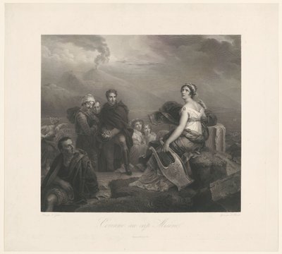 Corinne z wyciągarką w Capo Miseno Corinne au cap Misenel (tytuł na obiekcie) autorstwa Zachée Prévost
