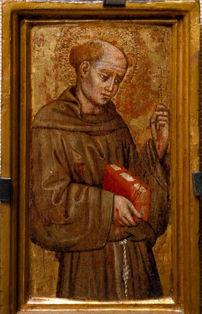 Święty Franciszek z Asyżu (św. Franciszek) Obraz Zanino di Pietro (1389-1448) 1415 Wymiary 14x7 cm Asyż, Muzeum Skarbu Bazyliki San Francesco. Kolegium Perkinsa autorstwa Zanino di Pietro