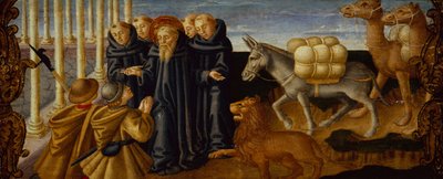 Święty Hieronim przebaczający złodziejom (panel) autorstwa Zanobi Machiavelli