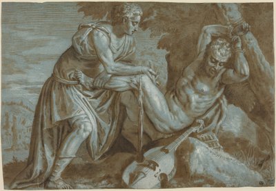 Apollo i Marsyas, ok. 1600 (rysunek tuszem) autorstwa Zenon Veronese