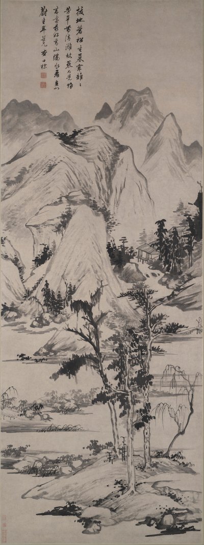 Krajobraz w stylu Ni Zan (1301-1374) autorstwa Zha Shibiao