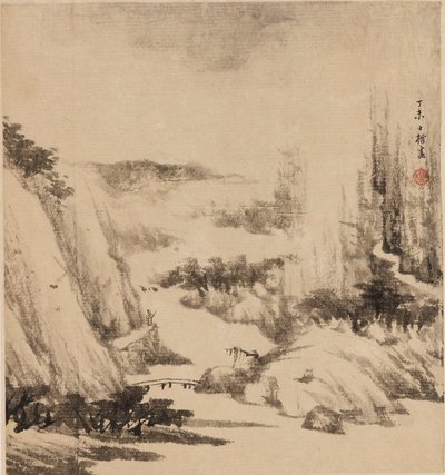 Krajobraz rzeki, 1667 autorstwa Zha Shibiao