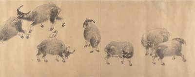 Bawoły wodne, dat. 1639. autorstwa Zhang Hong