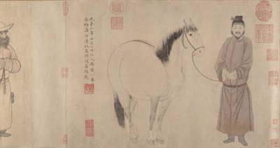 Stajenni i Konie, datowane na 1296 i 1359. autorstwa Zhao Mengfu