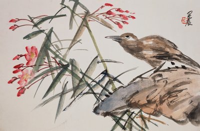 Liść z albumu obrazów kwiatów i ptaków autorstwa Zhen Wang
