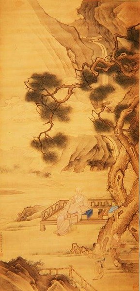 Portret urzędnika uczonego Han Yan (1637-1704) 1696 (tusz i kolor na jedwabiu) autorstwa Zhiding Yu