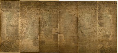 Kunyu Wanguo Quantu Mapa niezliczonych krajów świata, 1602 autorstwa Zhong Wentao