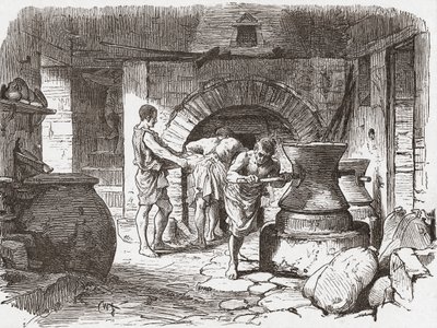 Rzymska piekarnia, Pompeje, Włochy. autorstwa . .