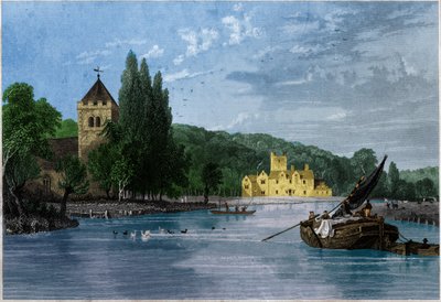 Opactwo Bisham, Komenda Templariuszy, hrabia Berkshire. ok. 1850 (Grawerowanie) autorstwa . .