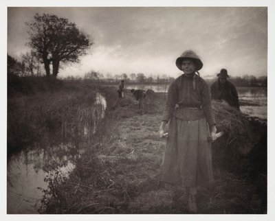 Rolnictwo, zbieranie „Poling The Marsh Hay” (transport du foin des marais) autorstwa John Pardon
