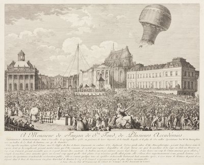 Wejście balonem Montgolfier w Wersalu autorstwa Frederick (attr. to) Barnard