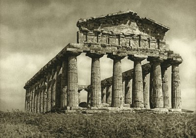 Świątynia Ceres w Paestum, zbudowana w 500 rpne autorstwa Ferdinand Georg Waldmuller