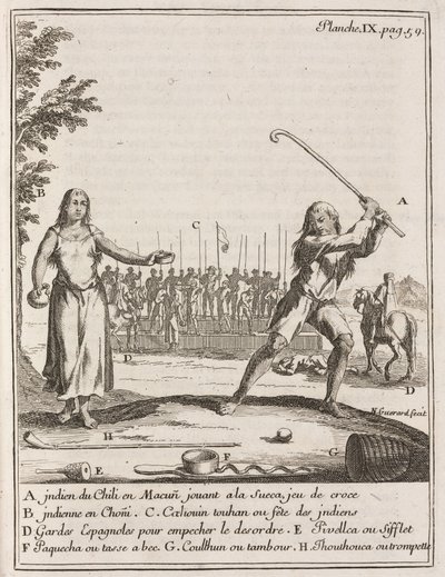 Chilijski Indianin gra w hokeja autorstwa Frederick (attr. to) Barnard