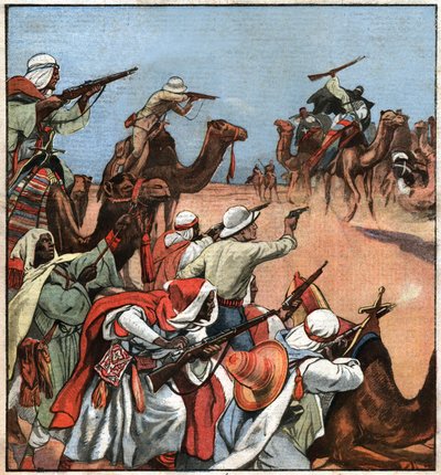 Konwój kolonialny w Maghrebie. Kolonialny francuski konwój w Maghrebie. autorstwa Ferdinand Georg Waldmuller