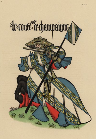 Count of Champagne, Comte de Champagne, ze standardem autorstwa John Pardon