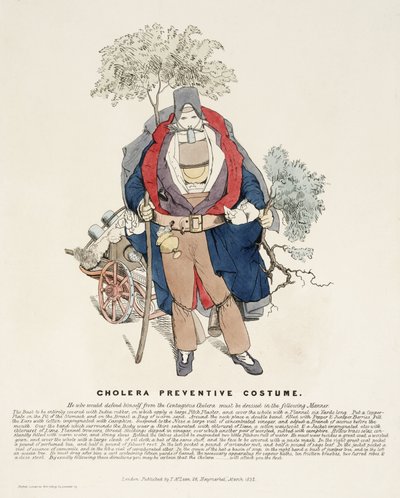 Choroby, Cholera „Strój zapobiegawczy cholery”, marzec 1832 r. autorstwa Frederick (attr. to) Barnard