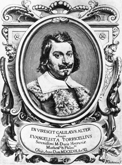 Evangelista Torricelli, włoski fizyk autorstwa Ferdinand Georg Waldmuller