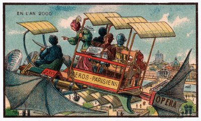 Latający autobus w Paryżu, ok.1910 autorstwa . .