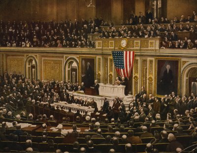 O wolność świata prezydent Woodrow Wilson prosi Kongres o wypowiedzenie wojny Niemcom, 2 kwietnia autorstwa . .