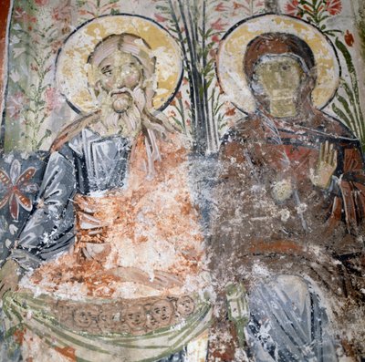 Freski w klasztorze Agios Panteleimon, wyspa Tilos, Grecja autorstwa Georg Carl Heinrich Dollmann