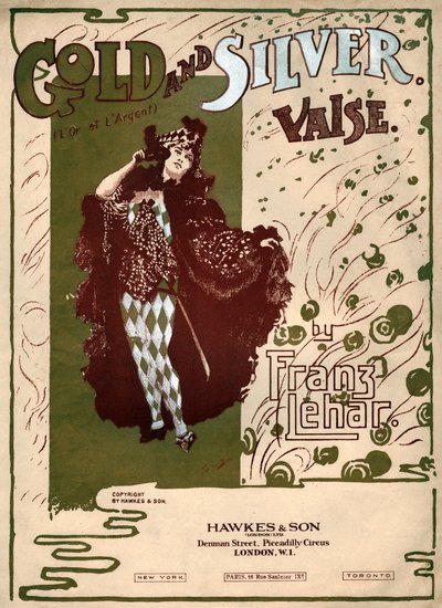 Złoto i srebro, walc Franza Lehara. ok. 1904 (ilustracja) autorstwa . .