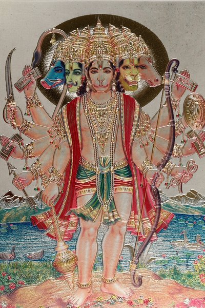 Hanuman, bóg małp w mitologii hinduskiej. autorstwa . .