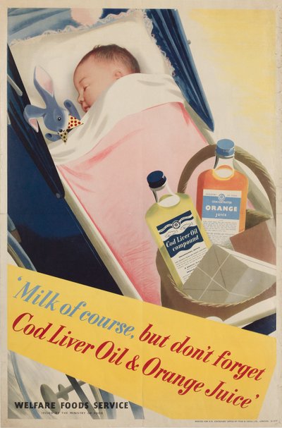 Edukacja zdrowotna ïMleko oczywiście, plakat, ok. 1950 autorstwa Frederick (attr. to) Barnard