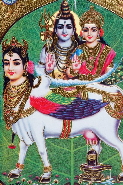 Hinduski bóg Shiva i bogini Parwati. autorstwa . .