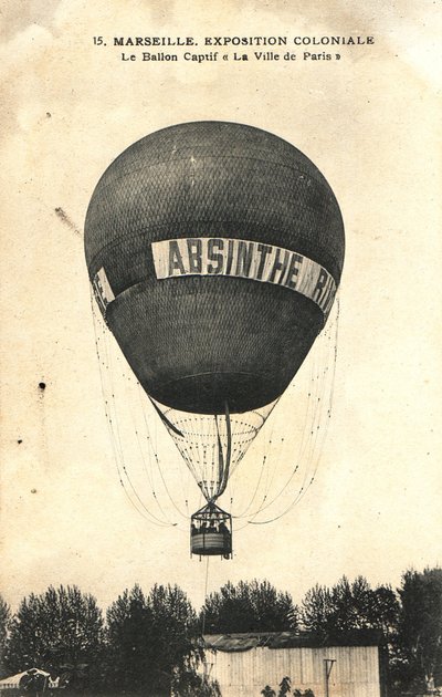 Balon na gorące powietrze reklamujący Absinthe Rivoire autorstwa Frederick (attr. to) Barnard