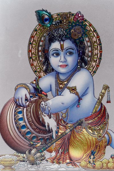 Niemowlę Pan Kryszna. Hinduski bóg. autorstwa . .