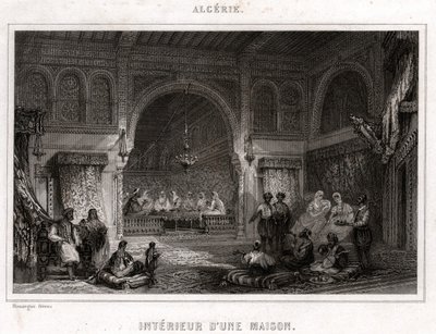 Wnętrze w Algierii, ok. 1840 r. (rycina) autorstwa . .