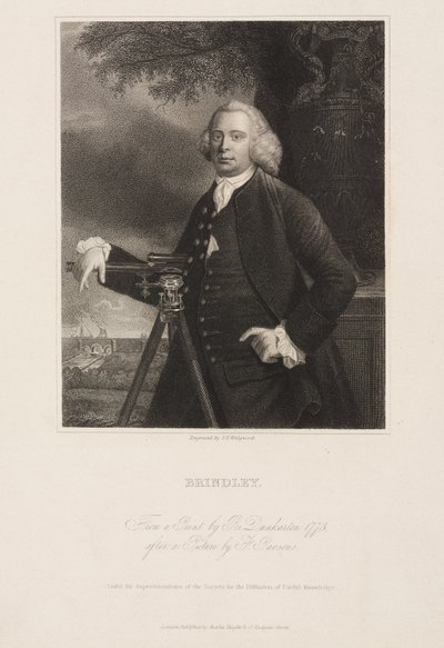 James Brindley, brytyjski inżynier budownictwa i budowniczy kanałów autorstwa Frederick (attr. to) Barnard