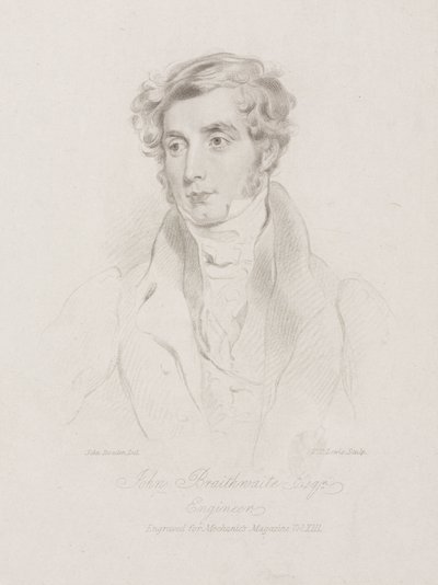 John Braithwaite, brytyjski inżynier, ok. 1830 autorstwa Frederick (attr. to) Barnard
