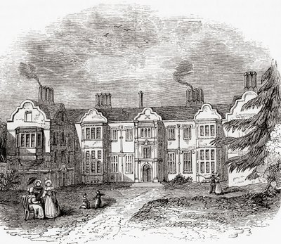 Ladye Place, Hurley, Berkshire, Anglia, widziana tutaj na początku XIX wieku. autorstwa . .