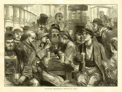 Pijący absynt, Paryż 1872 autorstwa Frederick (attr. to) Barnard