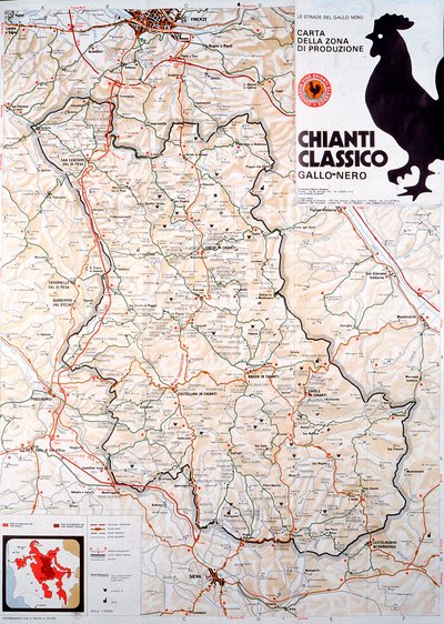 Mapa obszaru Chianti classico. autorstwa Henry Charles Fehr