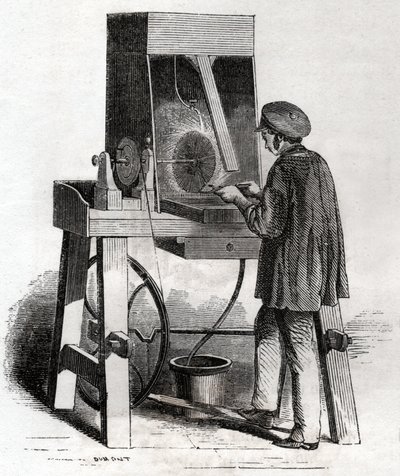 Pracownik w sklepie złotniczym. Pracownik złotnictwa. autorstwa Frederick (attr. to) Barnard