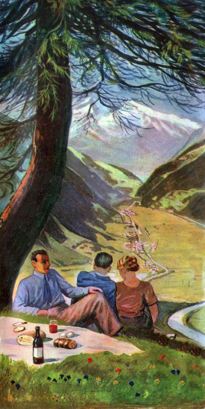 Piknik w Szwajcarii, ok. 1930-1940 autorstwa . .