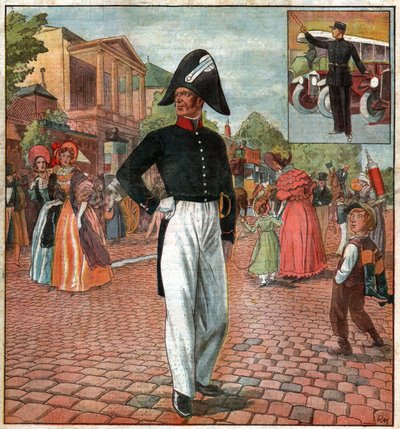 Policjant w Paryżu. Policjant w Paryżu. autorstwa Ferdinand Georg Waldmuller
