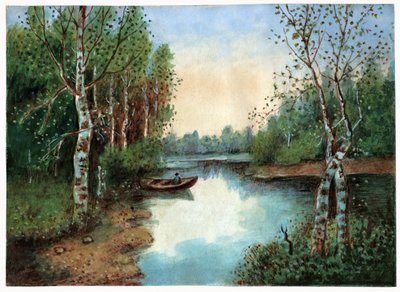 Staw z łódką, ok. 1930 autorstwa . .
