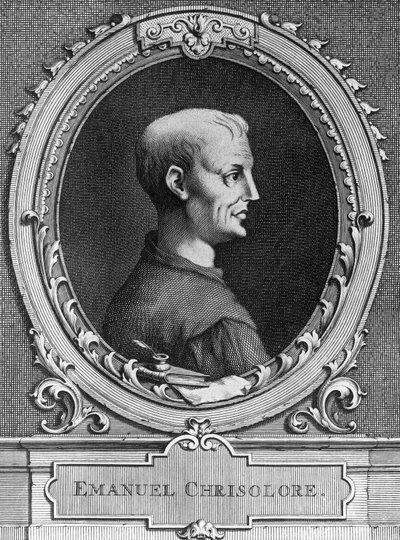 Portret Emanuele Crisolory (1350-1415), bizantyjskiego humanisty, rycina autorstwa William Walcutt