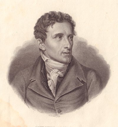 Portret włoskiego rzeźbiarza Antonio Canovy (1757-1822), miedzioryt A Locatelli z obrazu Giuseppe Bossiego autorstwa William Walcutt