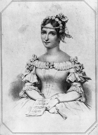 Portret Laury Cinti-Damoreau (1801-1863), sopran francuski, litografia autorstwa William Walcutt