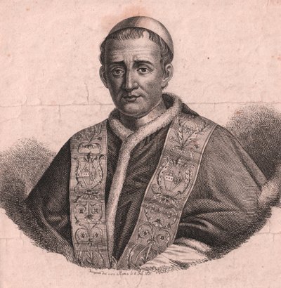Portret papieża Grzegorza XVI (1765-1846), akwaforta i rycina, rysunek na żywo, Rzym, 5 lutego autorstwa William Walcutt