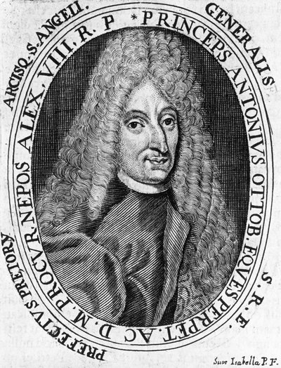 Portret księcia Antonio Ottoboniego (1646-1710), generała armii papieskiej, rycina autorstwa William Walcutt
