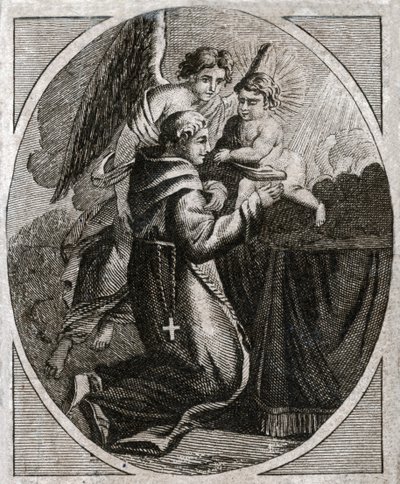 Św. Antoni Padewski, początek XIX w. (rycina) autorstwa . .