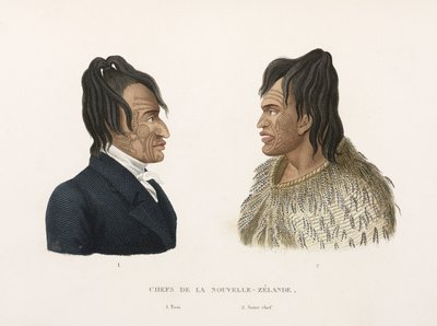 Wytatuowani maoryscy wodzowie Nowej Zelandii autorstwa Frederick (attr. to) Barnard